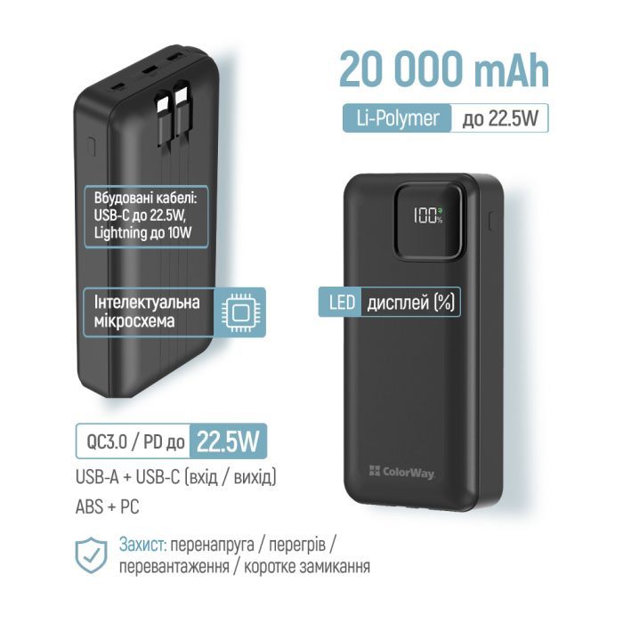 Мобільна батарея Colorway CW-PB200LPB5BK-PDD фото №11