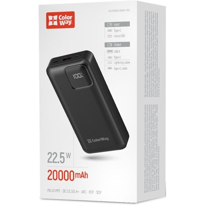 Мобільна батарея Colorway CW-PB200LPB5BK-PDD фото №5