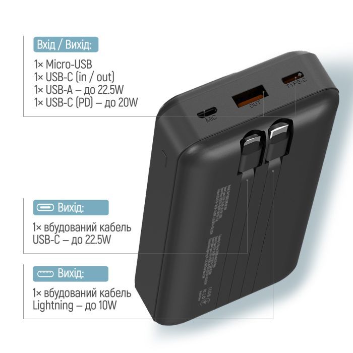 Мобільна батарея Colorway CW-PB200LPB5BK-PDD фото №6