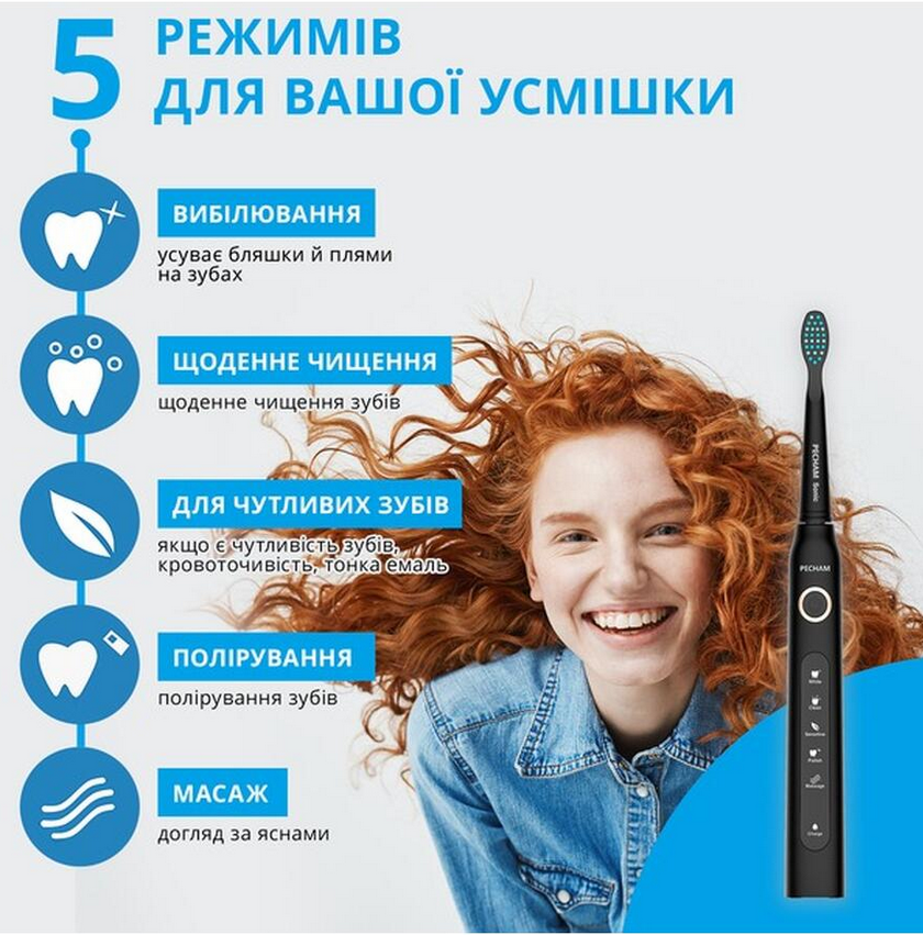 Зубная щетка Pecham PC-080 Black Travel фото №8