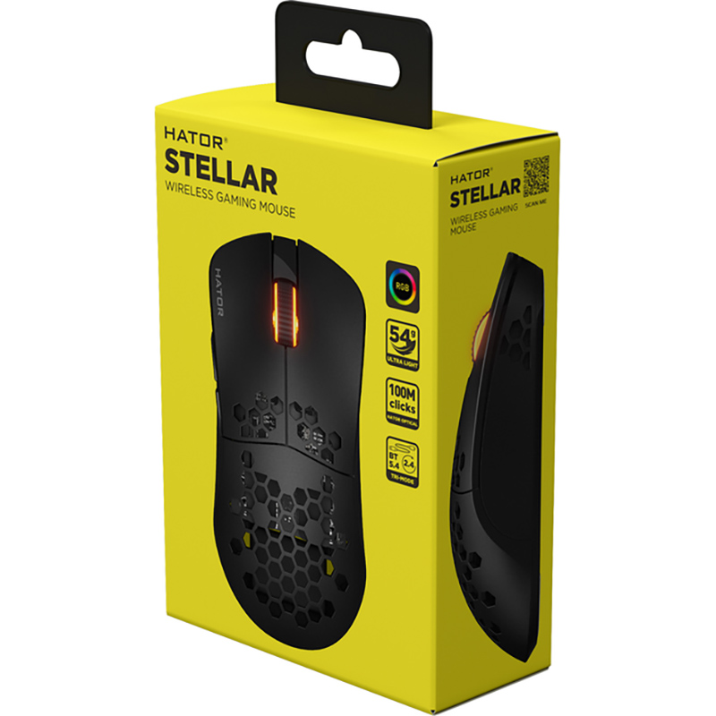 Компьютерная мыш HATOR Stellar Wireless/Bluetooth/USB Black (HTM650) фото №7