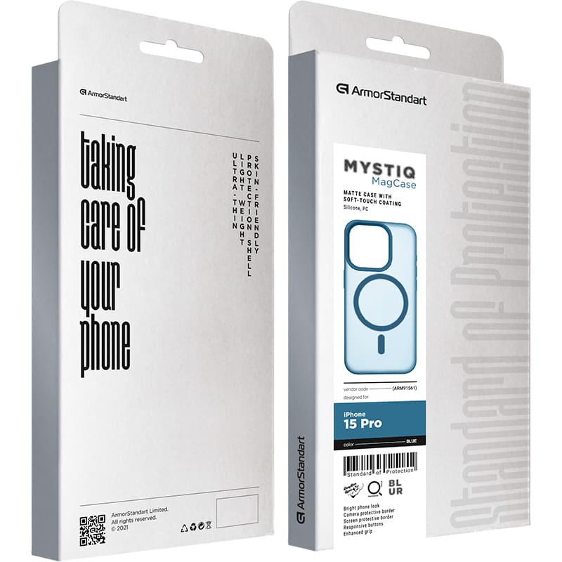 Чохол для телефона Armorstandart Mystiq MagCase для Apple iPhone 15 Pro Blue (ARM91561) фото №3