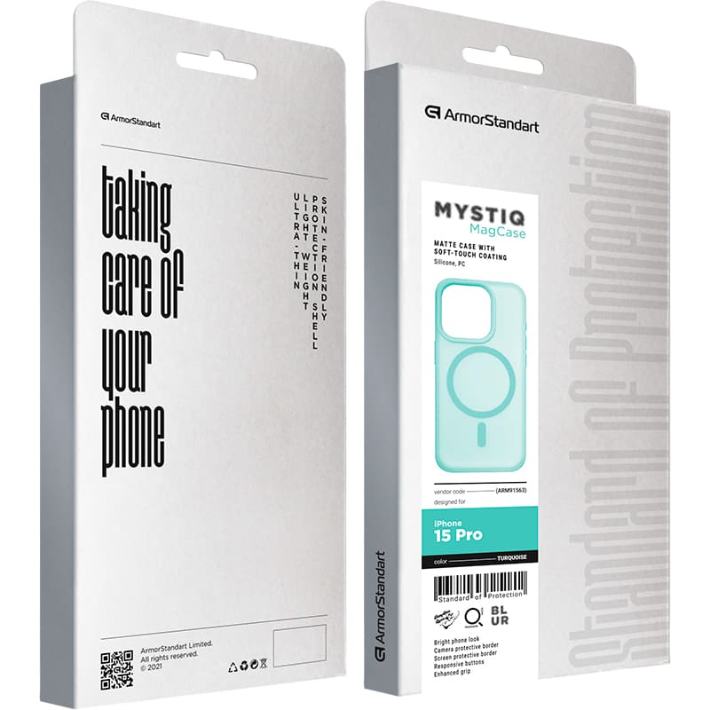 Чохол для телефона Armorstandart Mystiq MagCase для Apple iPhone 15 Pro Turquoise (ARM91563) фото №3