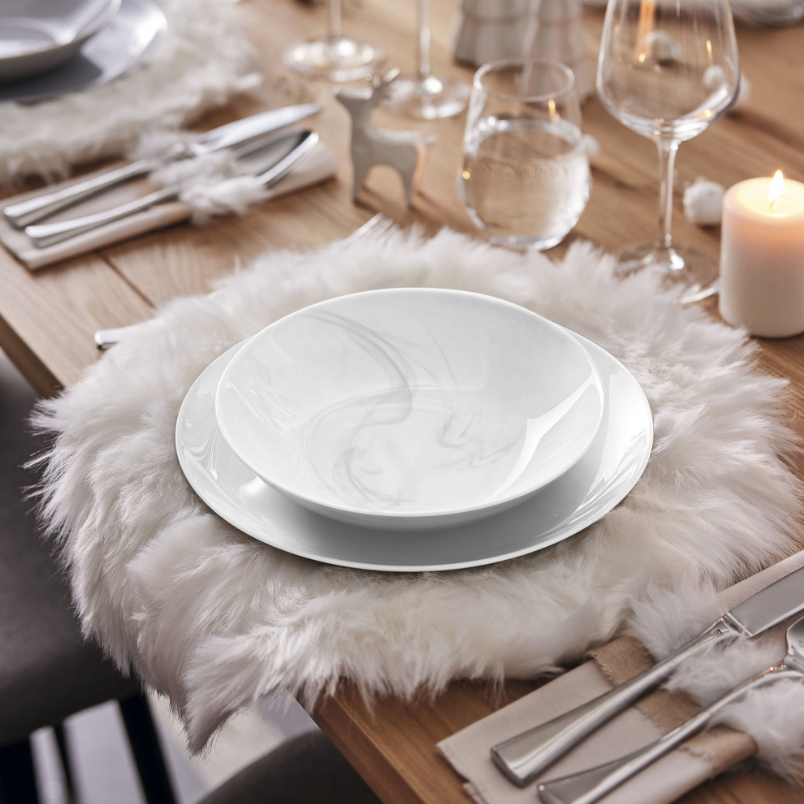 Тарілка Luminarc десертна Diwali marble white 19 см (Q8815) фото №3