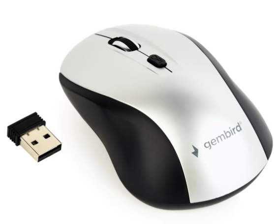 Компьютерная мыш Gembird MUSW-4B-02-BS Wireless Black/Silver
