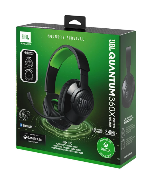 Наушники JBL Quantum 360X (JBLQ360XWLBLKGRN) Black/Green фото №9