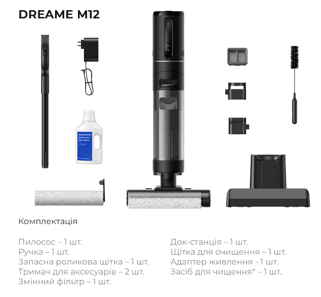Пилосос ручний Dreame Wet & Dry Vacuum Cleaner M12 (HHV3) фото №2