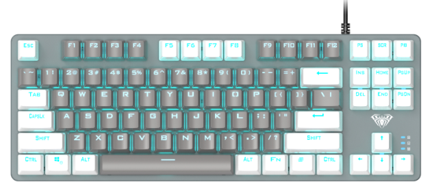 Клавіатура Aula F3287 Keycap KRGD Blue USB UA White/Grey (6948391240688)