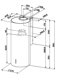 Витяжки Faber Cylindra Plus WH GLOSS A37 (335.0492.565) фото №2