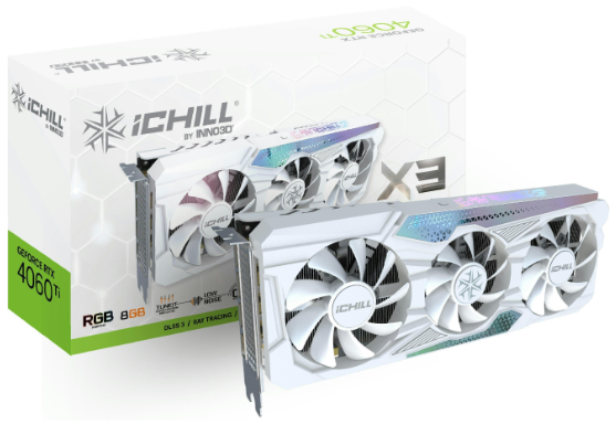 Відеокарта INNO3D GeForce RTX 4060 Ti 8GB GDDR6 ICHILL X3 WHITE (C406T3-08D6X-1711328)