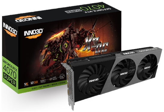 INNO3D GeForce RTX 4070 Super 12GB GDDR6X X3 OC (N407S3-126XX-186162L)