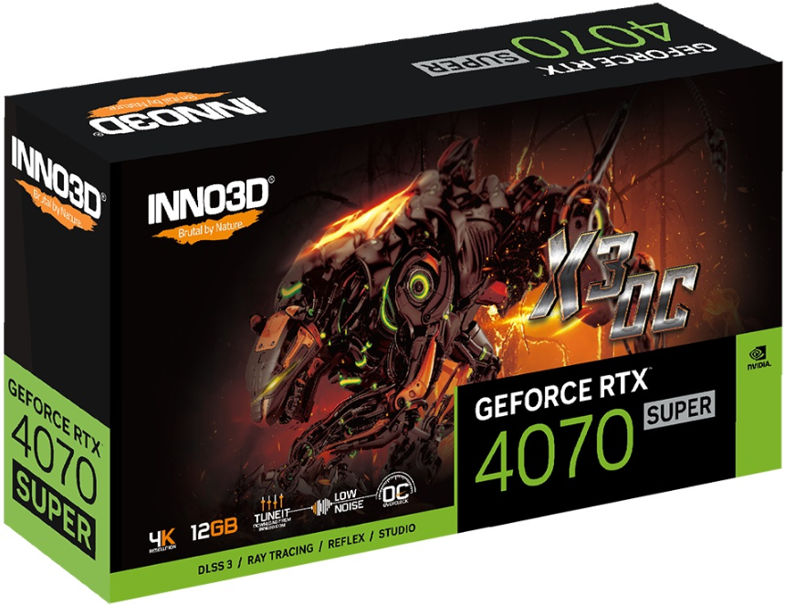 INNO3D GeForce RTX 4070 Super 12GB GDDR6X X3 OC (N407S3-126XX-186162L) фото №3