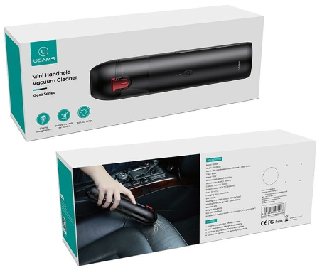 Пилосос акумуляторний Usams US-ZB234 Mini Handheld Vacuum Cleaner Black (6958444972497) фото №2