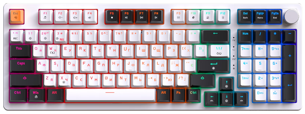 Клавіатура GamePro Hot-Swap Red Swich RGB USB UA White (MK170W)