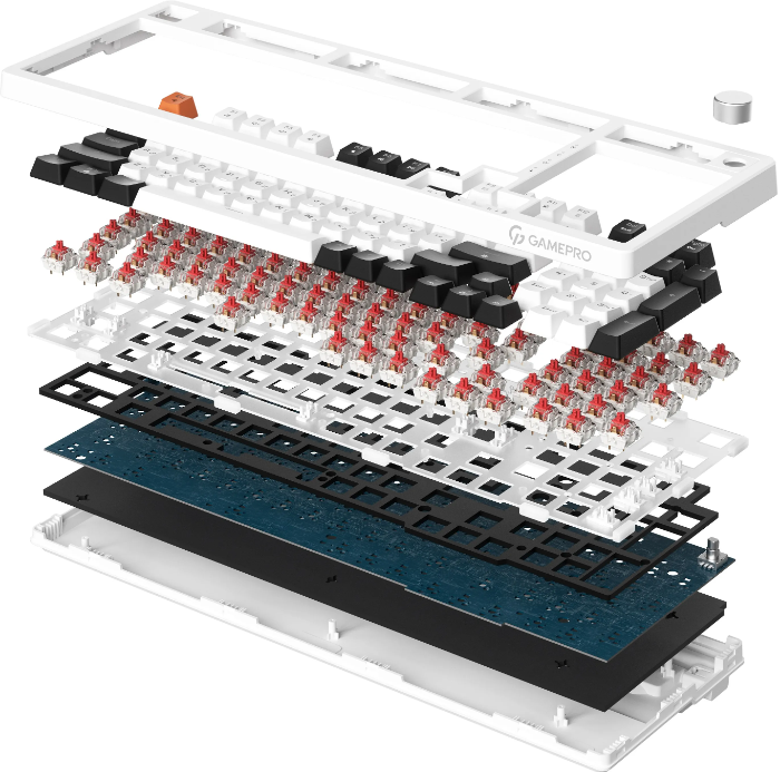 Клавіатура GamePro Hot-Swap Red Swich RGB USB UA White (MK170W) фото №3