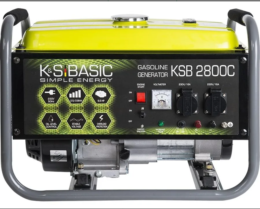 Генератор Konner&Sohnen бензиновий Basic KSB 2800C, 230В, 2.8кВт, ручний запуск, 36.6кг фото №4