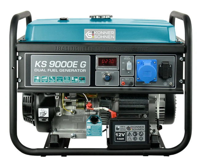 Генератор Konner&Sohnen газобензиновий KS 9000E G, 230В, 6.5кВт, електростартер, 83.0кг фото №5