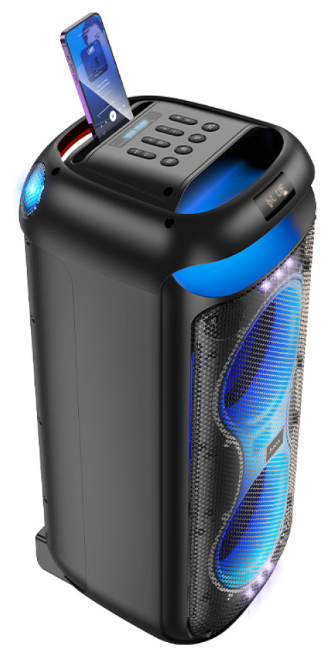 Портативная колонка Hoco HA13 Max Ramon outdoor BT speaker with two wireless microphones Black фото №2