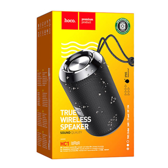 Портативна колонка Hoco HC1 Trendy Sound IPX5 Wireless Speaker Black фото №3