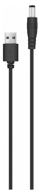Кабель ACCLAB USB to DC 5,5х2,1 мм 9V 1A (чорний)