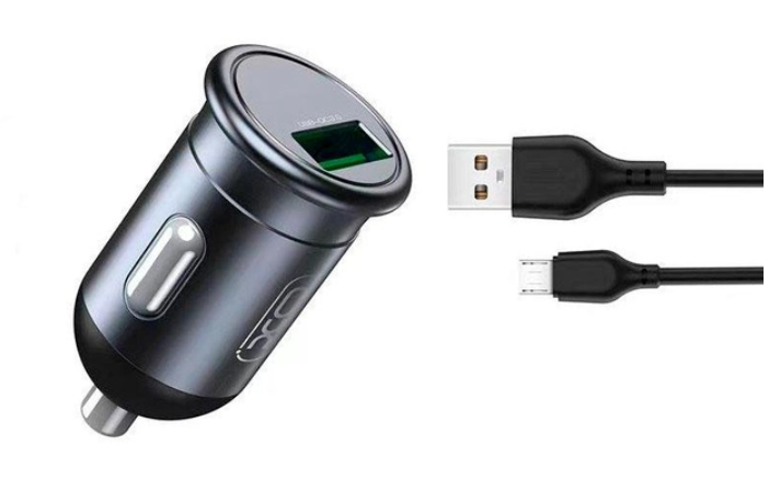 АЗУ XO CC46 single USB QC3.0 18W 3A Gray