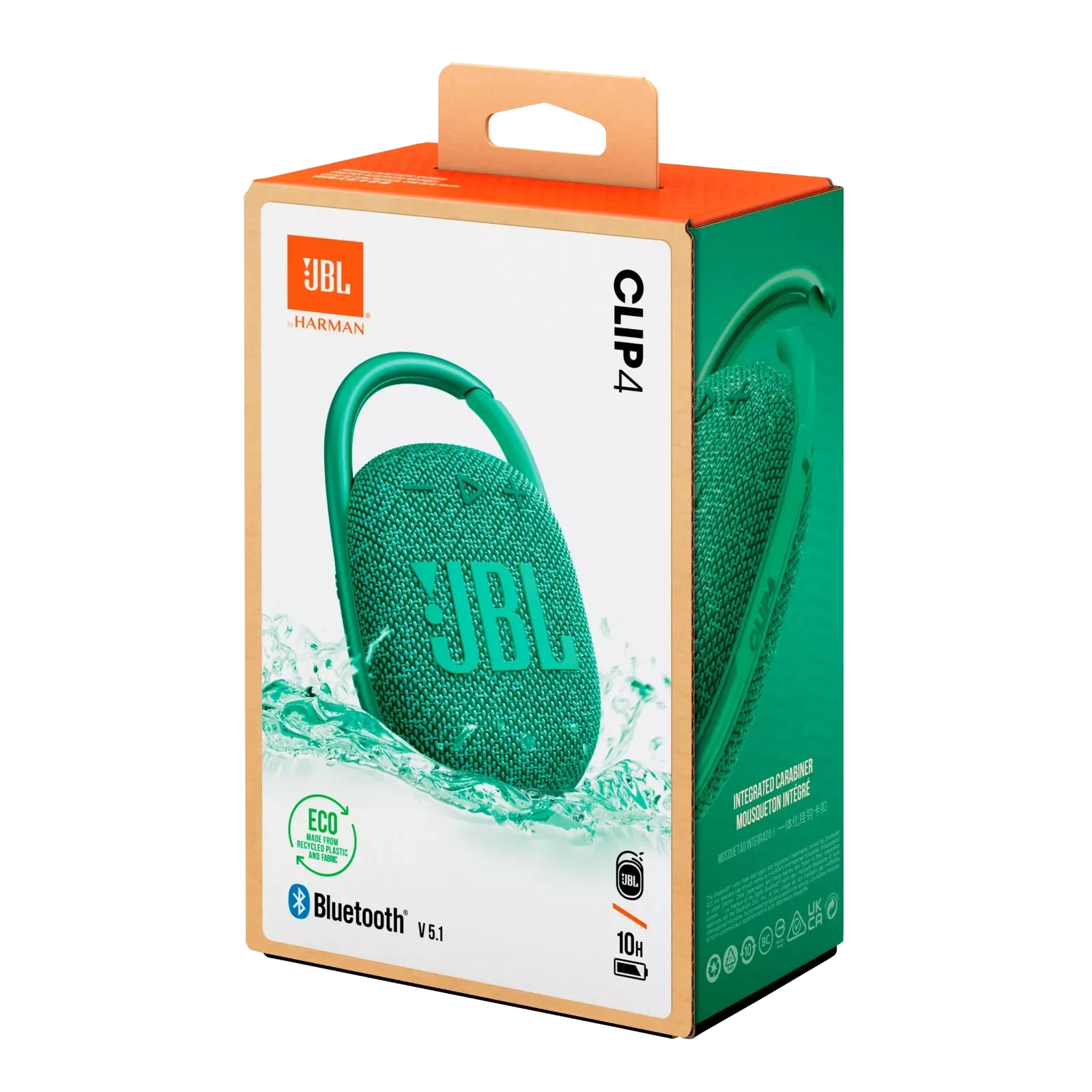 Портативна колонка JBL Clip 4 Eco Green (JBLCLIP4ECOGRN) фото №4