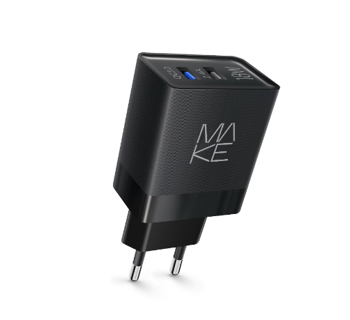 СЗУ MAKE 18W QC3.0 2.4A Black (MCW-322QBK)