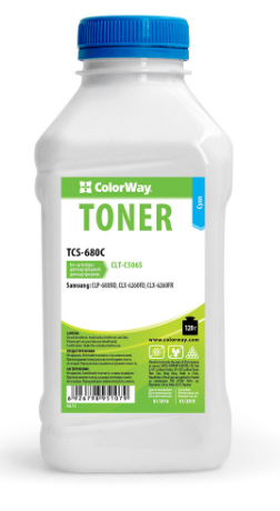 Тонер Colorway Samsung CLP-680 Cyan 120g/bottl