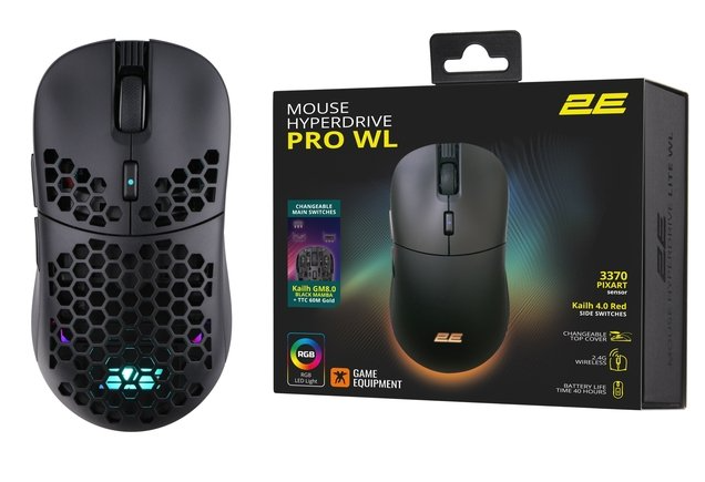 Компьютерная мыш 2E GAMING HyperDrive Pro WL, RGB (2E-MGHDPR-WL-BK) фото №12