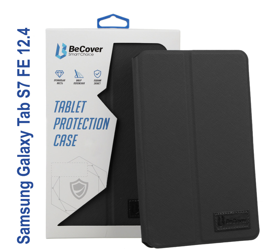 Чохол для планшета BeCover Samsung Tab S7 FE 12.4 SM-T730/SM-T735/S8 Plus 5G SM-X800/SM-X806 Black (706711)