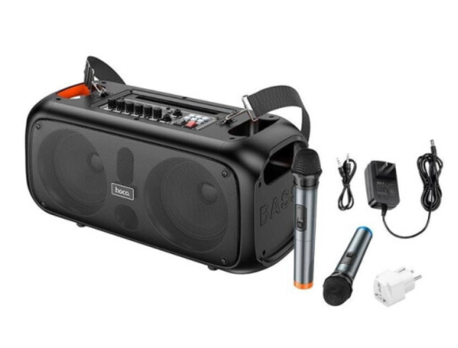 Портативна колонка Hoco BS54 Party wireless dual mic outdoor BT speaker Black фото №6