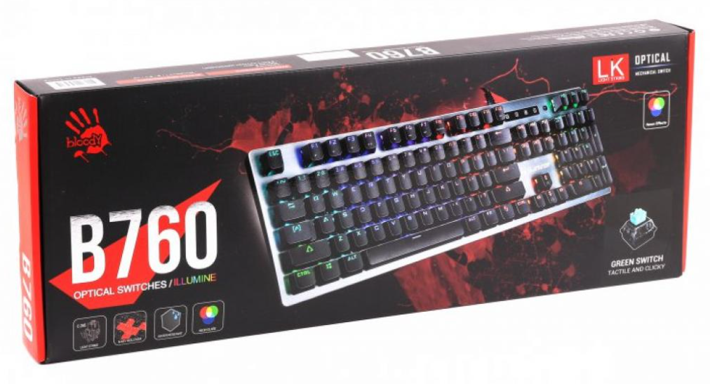 Клавіатура A4Tech Bloody B760 Green Sw Grey фото №6