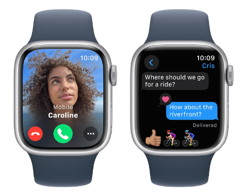 Смарт-часы Apple Watch Series 9 GPS 45mm Silver Alu. Case w. Storm Blue S. Band - M/L (MR9E3) фото №5