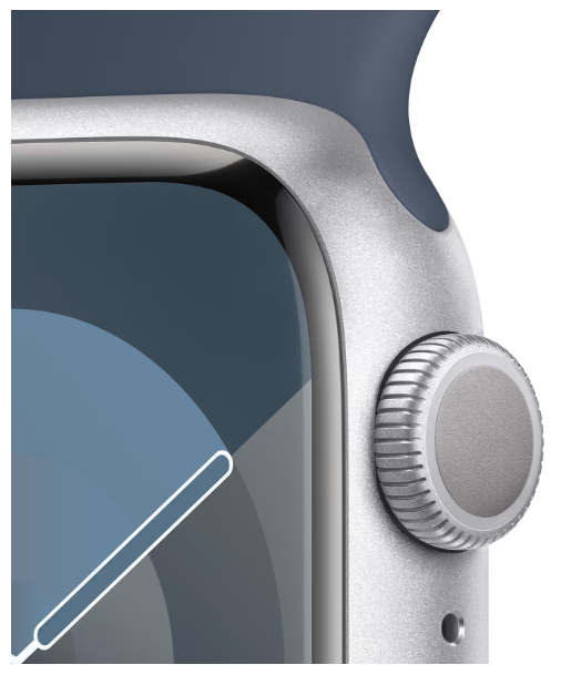 Смарт-часы Apple Watch Series 9 GPS 45mm Silver Alu. Case w. Storm Blue S. Band - M/L (MR9E3) фото №3