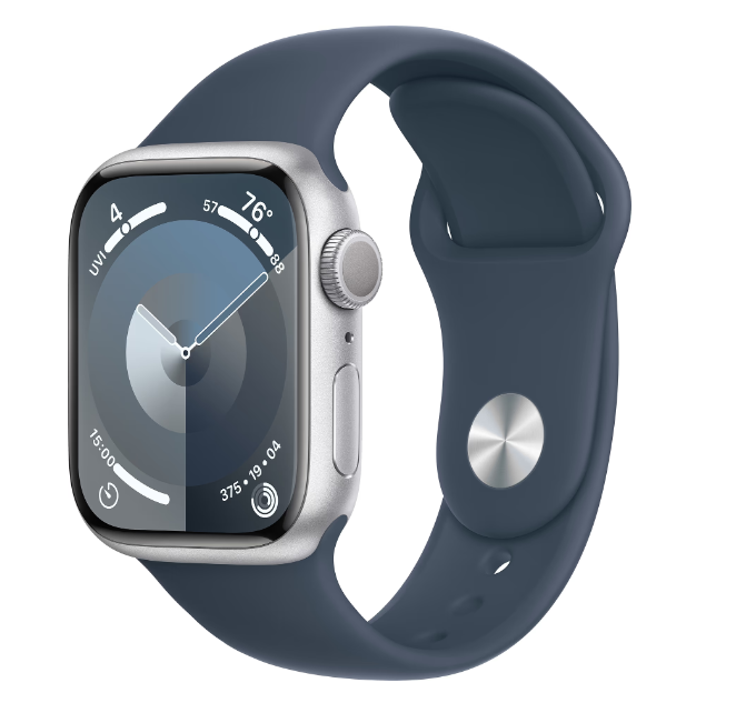 Смарт-часы Apple Watch Series 9 GPS 45mm Silver Alu. Case w. Storm Blue S. Band - M/L (MR9E3) фото №2