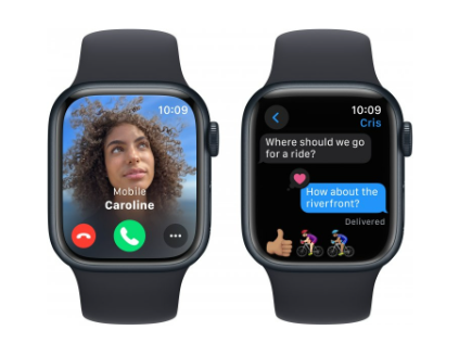Смарт-часы Apple Watch Series 9 GPS 45mm Midnight Aluminum Case w. Midnight Sport Band - S/M (MR993) фото №4
