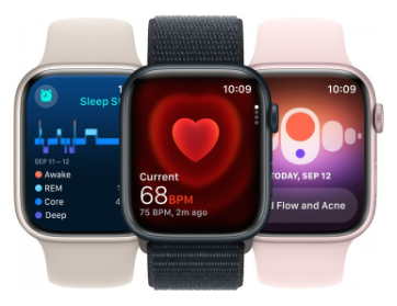Смарт-часы Apple Watch Series 9 GPS 45mm Midnight Aluminum Case w. Midnight Sport Band - S/M (MR993) фото №5