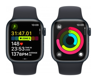 Смарт-часы Apple Watch Series 9 GPS 45mm Midnight Aluminum Case w. Midnight Sport Band - S/M (MR993) фото №6
