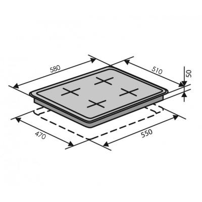 Варильна поверхня Ventolux HSF640-D2 CEST (IVORY) (HSF640-D2CEST(IVORY)) фото №4