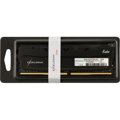 Модуль пам'яті для комп'ютера Exceleram DDR4 16GB 3200 MHz Black Kudos  (EKBLACK4163216C) фото №3