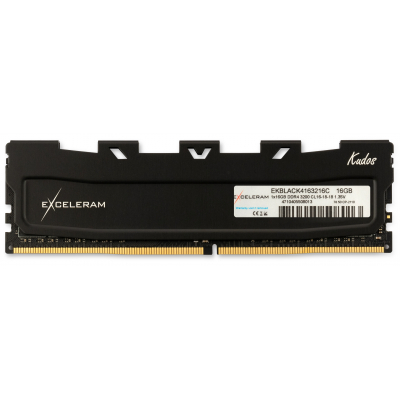 Модуль пам'яті для комп'ютера Exceleram DDR4 16GB 3200 MHz Black Kudos  (EKBLACK4163216C)