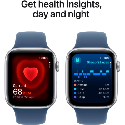 Смарт-годинник Apple Watch SE 2024 GPS 40mm Silver Aluminium Case with Denim Sport Band - M/L (MXED3QH/A) фото №5