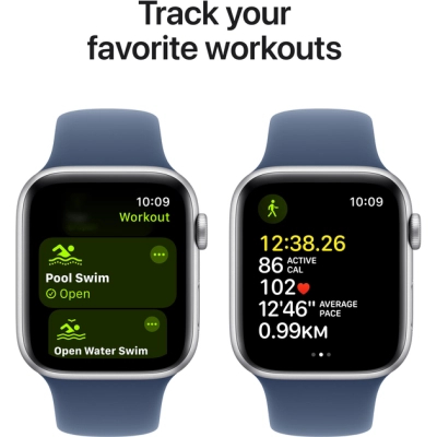 Смарт-годинник Apple Watch SE 2024 GPS 40mm Silver Aluminium Case with Denim Sport Band - M/L (MXED3QH/A) фото №6