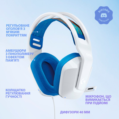 Наушники Logitech G335 Wired Gaming White (981-001018) фото №6