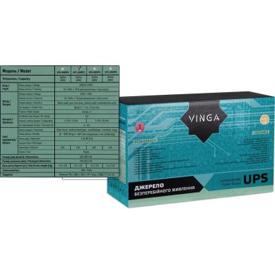 Джерело безперебійного живлення Vinga LCD 600VA plastic case with USB (VPC-600PU) фото №12