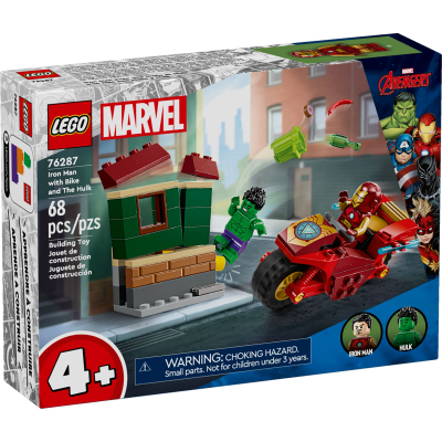 Конструктор Lego Marvel Залізна людина на мотоциклі й Галк 68 деталей (76287)