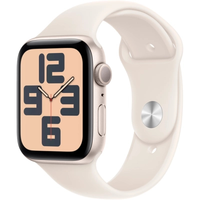 Смарт-годинник Apple Watch SE 2024 GPS 44mm Starlight Aluminium Case with Starlight Sport Band - S/M (MXEU3QH/A)