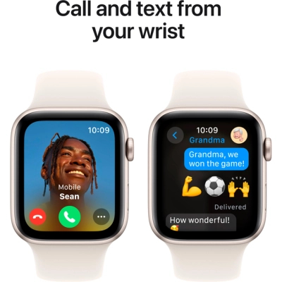 Смарт-годинник Apple Watch SE 2024 GPS 44mm Starlight Aluminium Case with Starlight Sport Band - M/L (MXEV3QH/A) фото №4