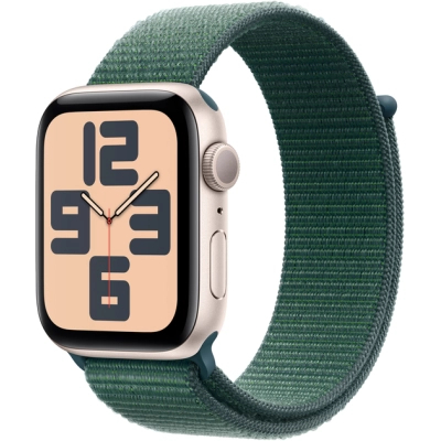 Смарт-часы Apple Watch SE 2024 GPS 44mm Starlight Aluminium Case with Lake Green Sport Loop (MXEW3QH/A)