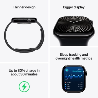Смарт-часы Apple Watch Series 10 GPS 42mm Silver Aluminium Case with Denim Sport Band - S/M (MWWA3QH/A) фото №3